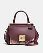 COACH®,DRIFTER TOP HANDLE IN COLORBLOCK,Mixed Leather,Medium,Light Gold/OXBLOOD MULTI,Front View