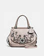 COACH®,DRIFTER TOP HANDLE WITH WILLOW FLORAL,Leather,Medium,Grey Birch/Dark Gunmetal,Front View