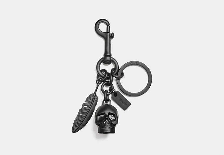 Skull And Feather Key Ring
