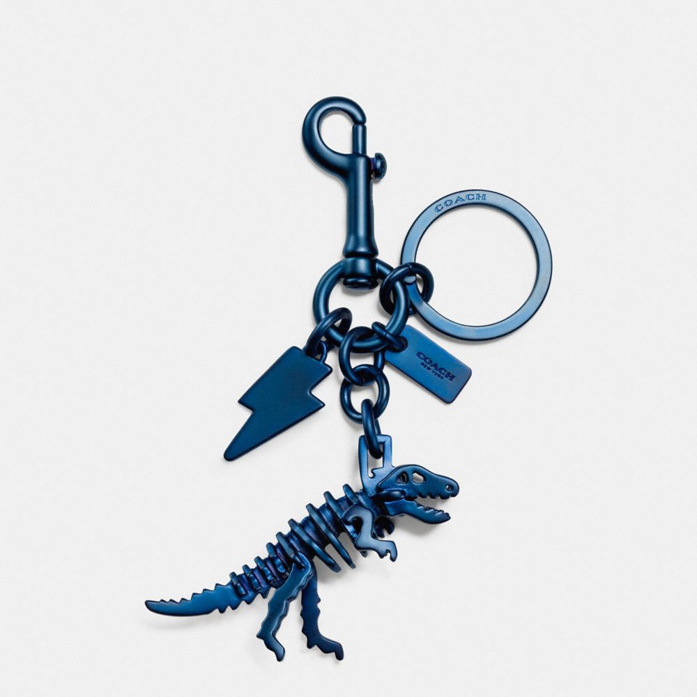 Coach 65133 Rexy T-Rex Silver Dinosaur Keychain Fob Lightening Bolt