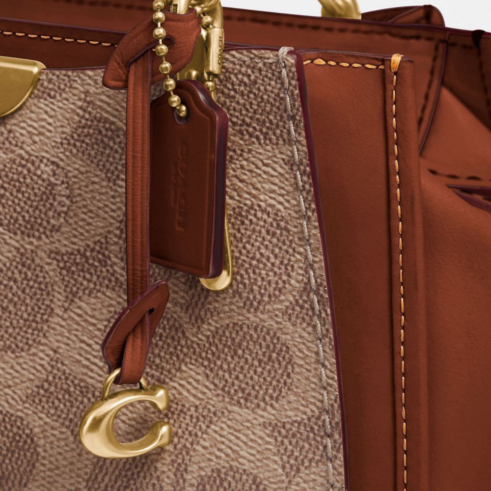 Coach Ladies Signature Canvas Dreamer 21 With Snakeskin Detail