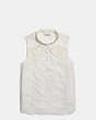 COACH®,SHRUNKEN BROIDERIE ANGLAISE TOP,Mixed Material,White,Scale View