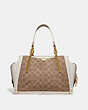 COACH®,DREAMER IN SIGNATURE CANVAS,Coated Canvas,Brass/Tan/Chalk,Back View