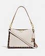 COACH®,DREAMER SHOULDER BAG WITH SNAKESKIN DETAIL,Leather,Medium,Gold/Chalk Multi,Front View