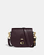 COACH®,SADDLE,Leather,Medium,Brass/Oxblood,Front View