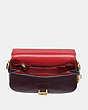 COACH®,SADDLE,Leather,Medium,Brass/Oxblood,Inside View,Top View