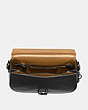 COACH®,SADDLE,Leather,Medium,Pewter/Black,Inside View,Top View