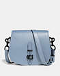 COACH®,SADDLE,Leather,Medium,Slate/Pewter,Front View