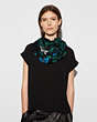 COACH®,BUTTERFLY OBLONG SCARF,Modal,Black,Angle View