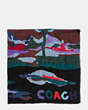 COACH®,HORIZON OVERSIZED SQUARE SCARF,n/a,Black,Front View