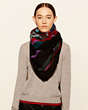 COACH®,HORIZON OVERSIZED SQUARE SCARF,n/a,Black,Angle View