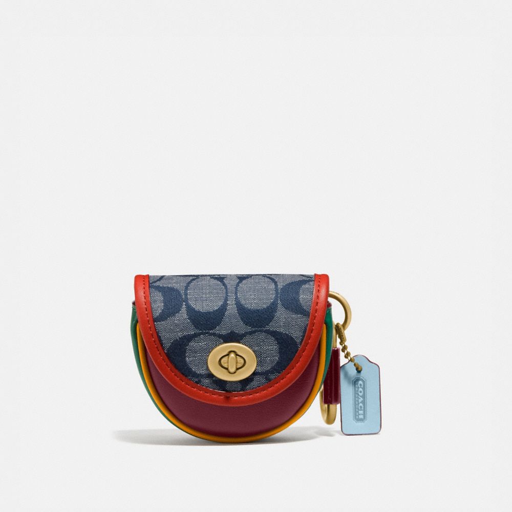 COACH Saddle Bag Charm In Signature Chambray