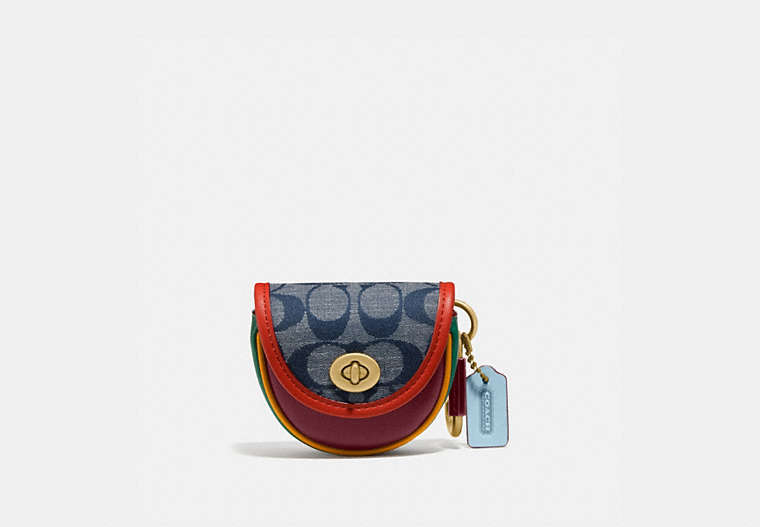 Saddle Bag Charm In Signature Chambray