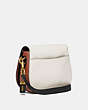 COACH®,SADDLE IN COLORBLOCK,Leather,Brass/Chalk,Angle View