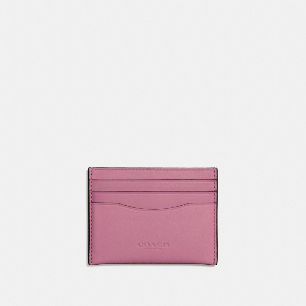 COACH®,CARD CASE,Leather,Brass/Rose,Front View