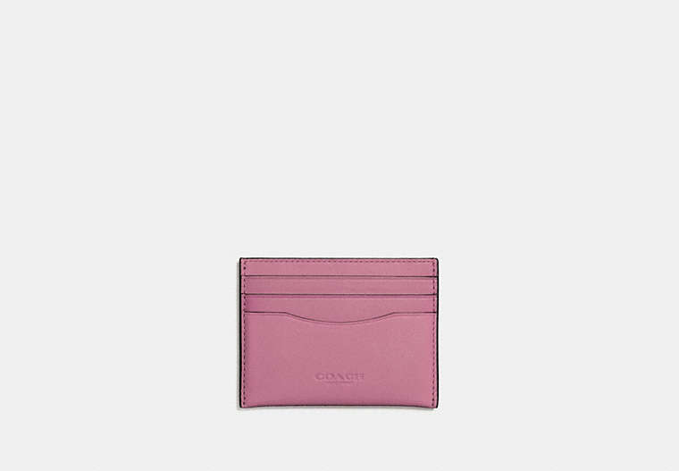 COACH®,CARD CASE,Leather,Brass/Rose,Front View