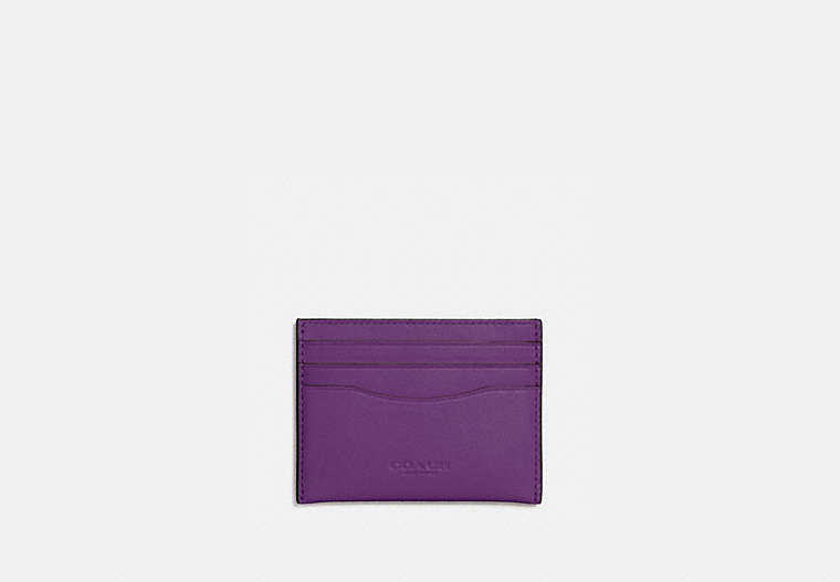 COACH®,CARD CASE,Leather,Gunmetal/Royal,Front View