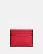 COACH®,CARD CASE,Leather,Gunmetal/RED,Front View