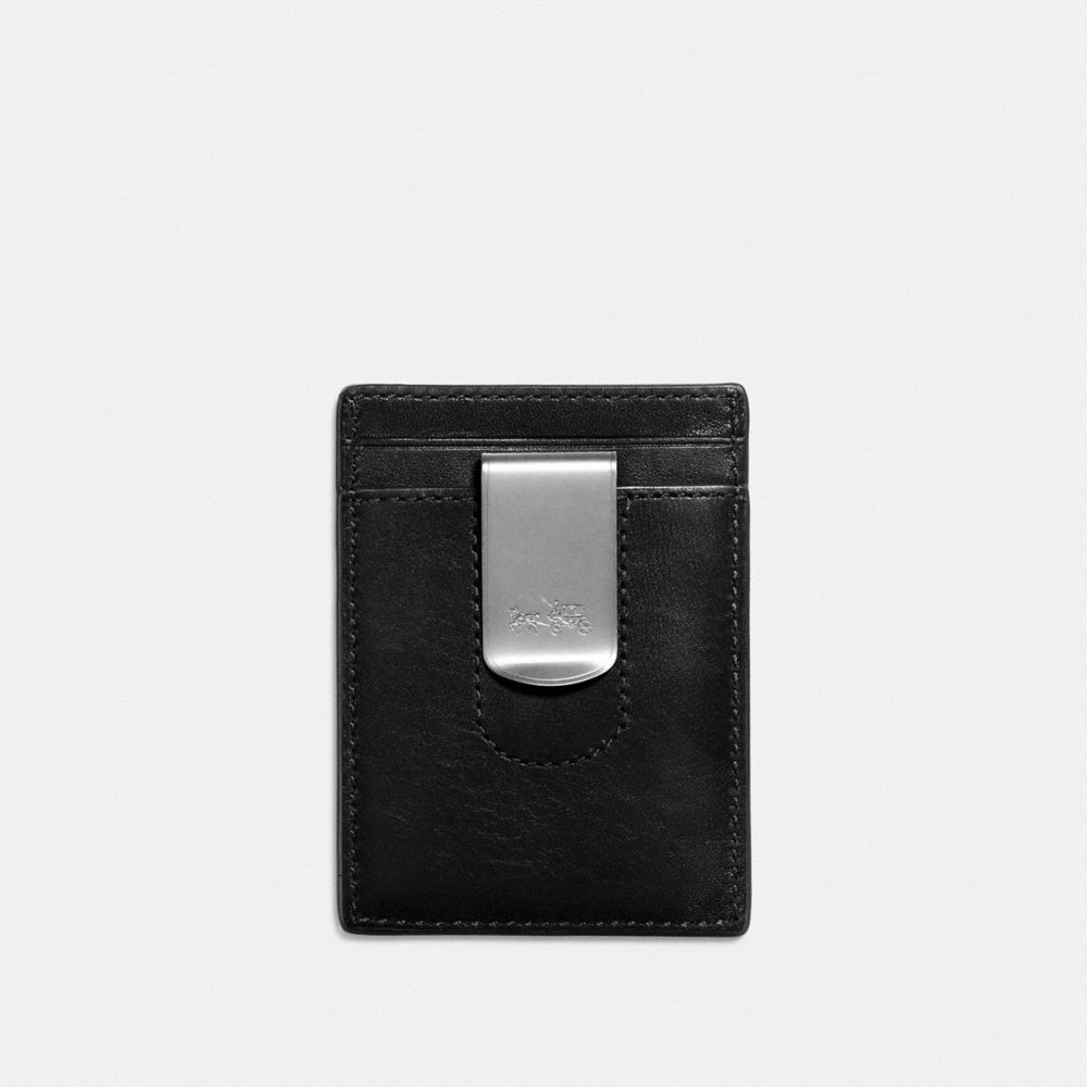COACH®,3-IN-1 CARD CASE,Smooth Leather,Black,Back View