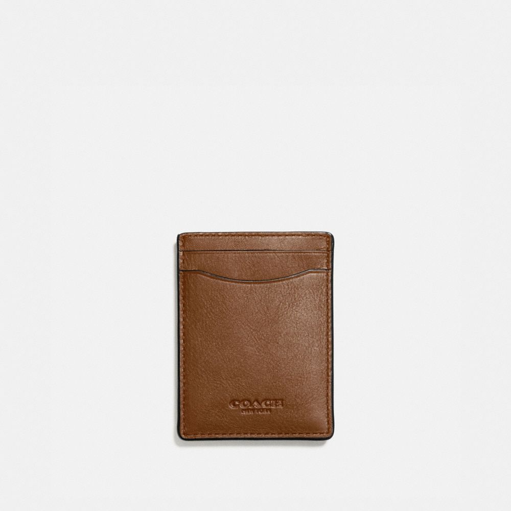 COACH®,3-IN-1 CARD CASE,Smooth Leather,Dark Saddle,Front View