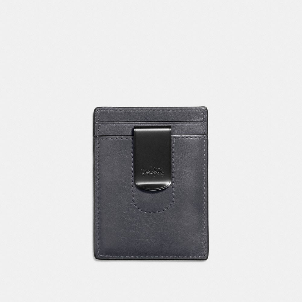 COACH®,3-IN-1 CARD CASE,Smooth Leather,GRAPHITE,Back View