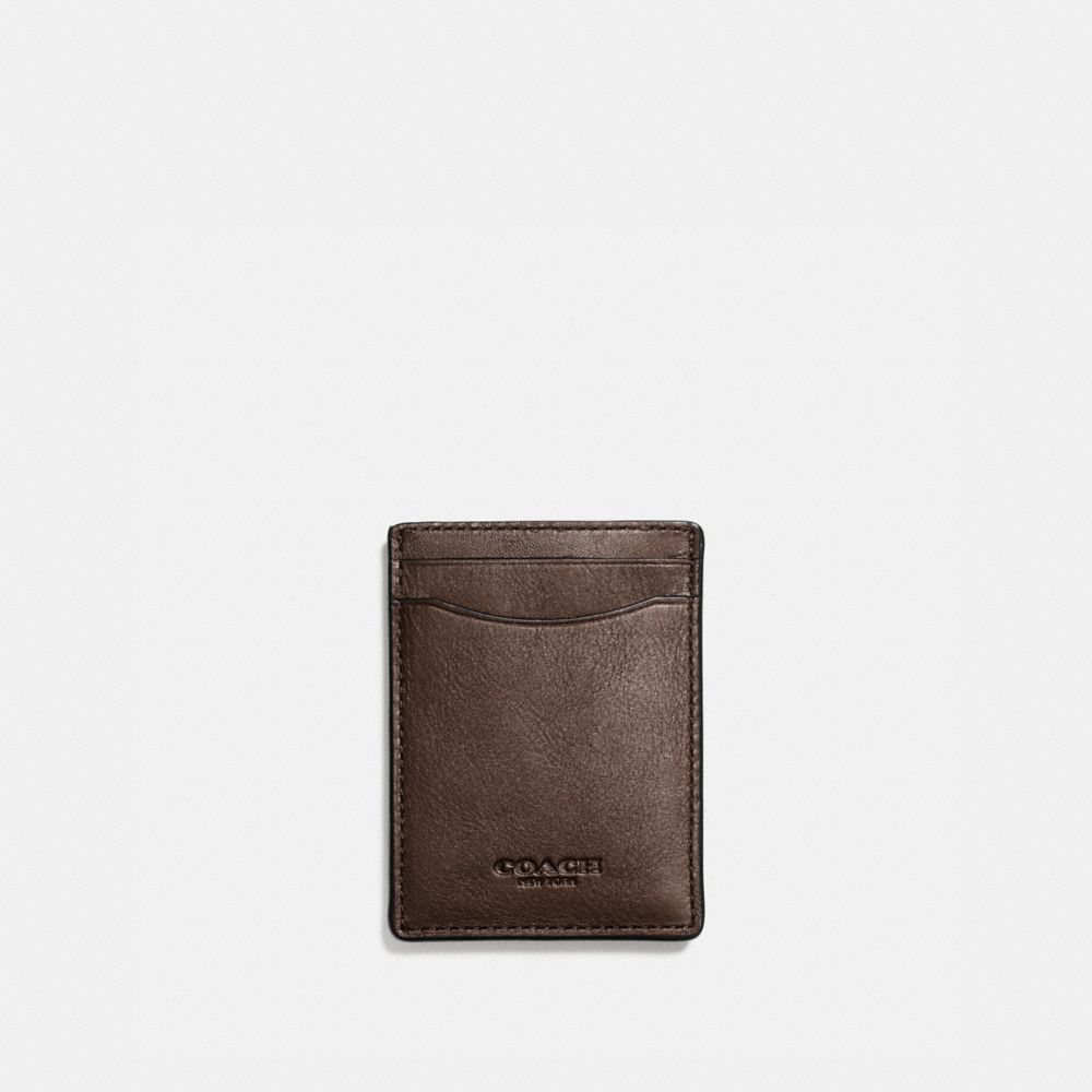 COACH®,3-IN-1 CARD CASE,Smooth Leather,Mahogany brown,Front View