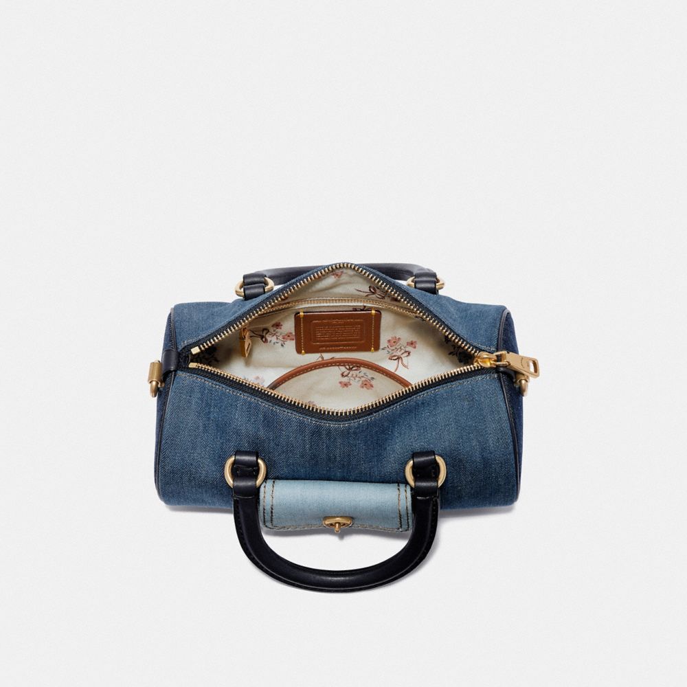 Coach denim barrel bag sale