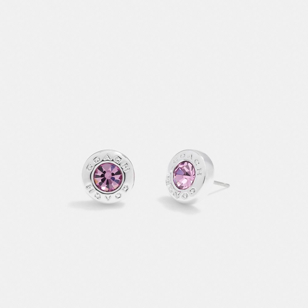 COACH® | Open Circle Stone Stud Earrings