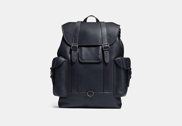 COACH®,GOTHAM BACKPACK IN GLOVETANNED LEATHER,Leather,Navy/Black Copper,Front View