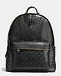COACH®,RIP AND REPAIR CAMPUS BACKPACK,Leather,Large,Black Copper/Black,Front View