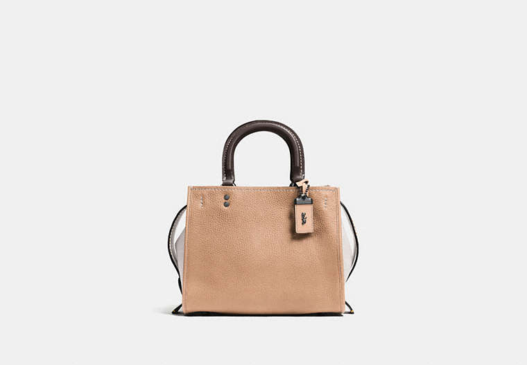 COACH®,ROGUE 25,Leather,Medium,Black Copper/Beechwood,Front View