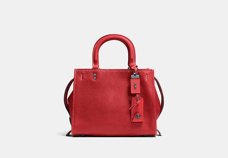 COACH®,ROGUE BAG 25,Leather,Medium,Black Copper/1941 Red,Front View