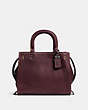 COACH®,ROGUE BAG 25,Leather,Medium,Black Copper/Oxblood,Front View