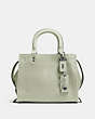 COACH®,ROGUE 25,Leather,Medium,Pewter/Pale Green,Front View