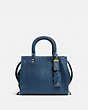 COACH®,ROGUE BAG 25,Leather,Medium,Brass/Dark Denim,Front View
