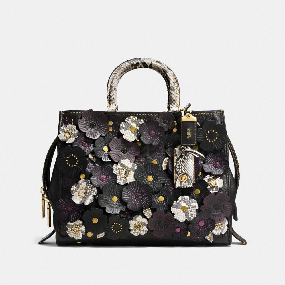 Rogue With Snakeskin Tea Rose COACH