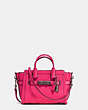 COACH®,COACH SWAGGER 15 IN PEBBLE LEATHER,Leather,DK/Amaranth,Front View