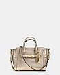 COACH®,COACH SWAGGER 15 IN PEBBLE LEATHER,Leather,Light Gold/Platinum,Front View
