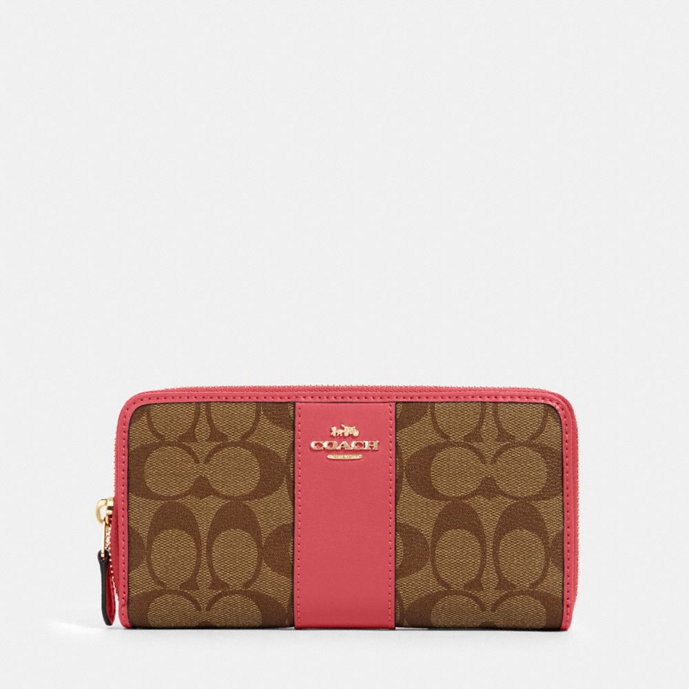 COACH® Outlet | Accordion Zip Wallet In Signature Canvas