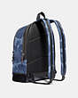 COACH®,ACADEMY BACKPACK WITH CAMO PRINT,Cotton Blend,Large,JI/Blue,Angle View