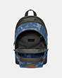 COACH®,ACADEMY BACKPACK WITH CAMO PRINT,Cotton Blend,Large,JI/Blue,Inside View,Top View