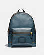 COACH®,ACADEMY BACKPACK,Leather,Large,Brass/Denim,Front View