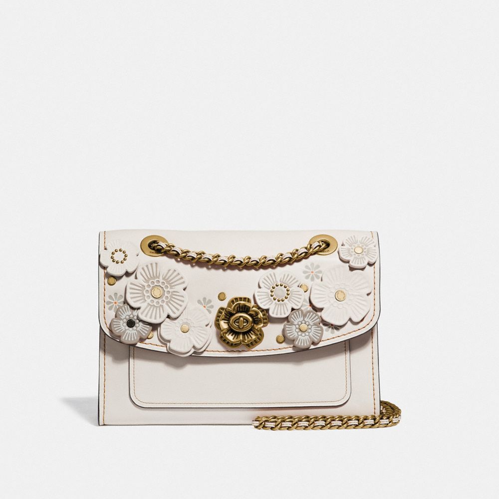 Coach Complimentary Turnlock Card Case With Tea Rose Applique