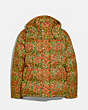 COACH®,DISNEY MICKEY MOUSE X KEITH HARING PUFFER,Nylon,Yellow Multi,Front View