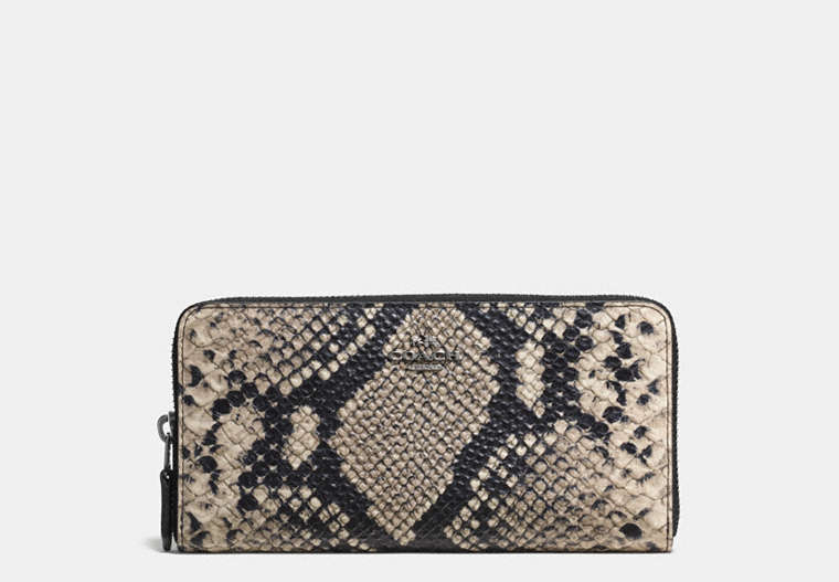 Accordion Zip Wallet In Python Embossed Leather