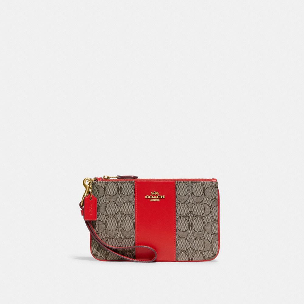 COACH Boxed Small Wristlet In Signature Jacquard