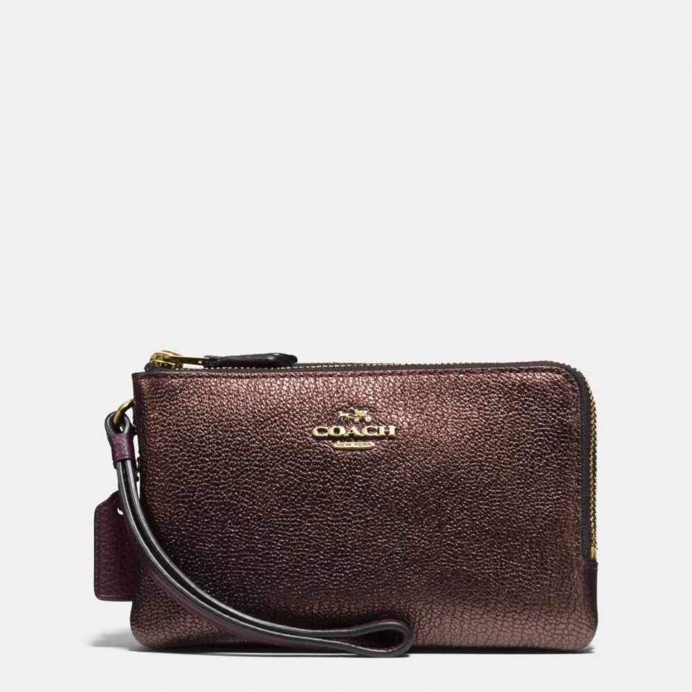 Coach double corner zip hot sale wristlet