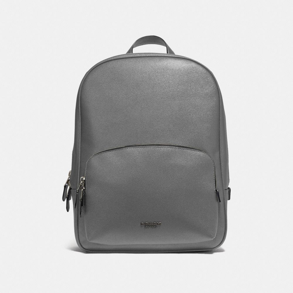 COACH®,KENNEDY BACKPACK,Leather,Large,Silver/Heather Grey,Front View