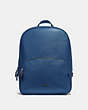 COACH®,KENNEDY BACKPACK,Leather,Large,True Blue/Silver,Front View