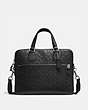 COACH®,HUDSON 5 BAG IN SIGNATURE LEATHER,Signature Crossgrain Leather,Medium,Silver/Black,Front View